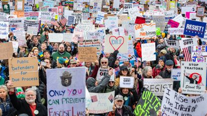 A protest in Boston
