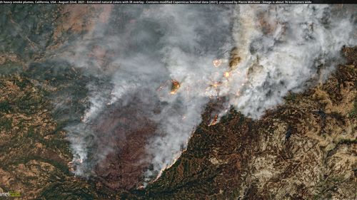 California's Caldor Fire seen from space in harrowing satellite images ...