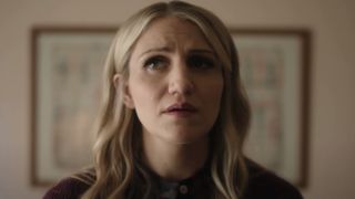 Annaleigh Ashford looking nervous in Happy Face