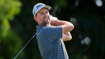 Webb Simpson takes a shot during the Sony Open in Hawaii