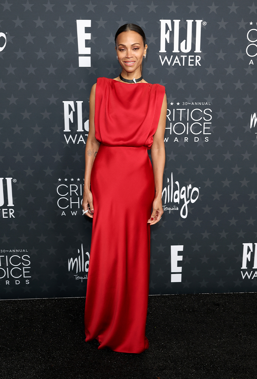 Zoe Saldana at the Critics Choice Awards.