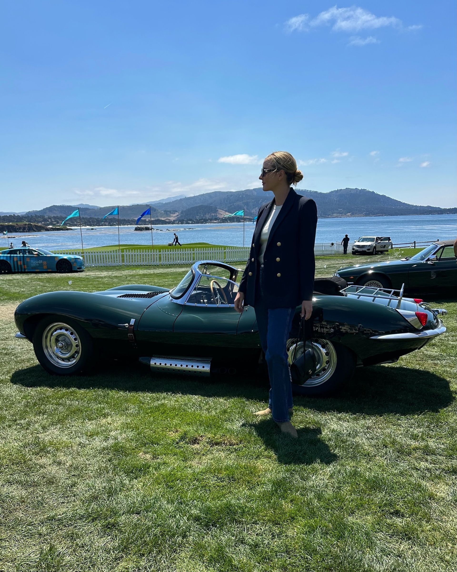 Woman attending Monterey Car Week.
