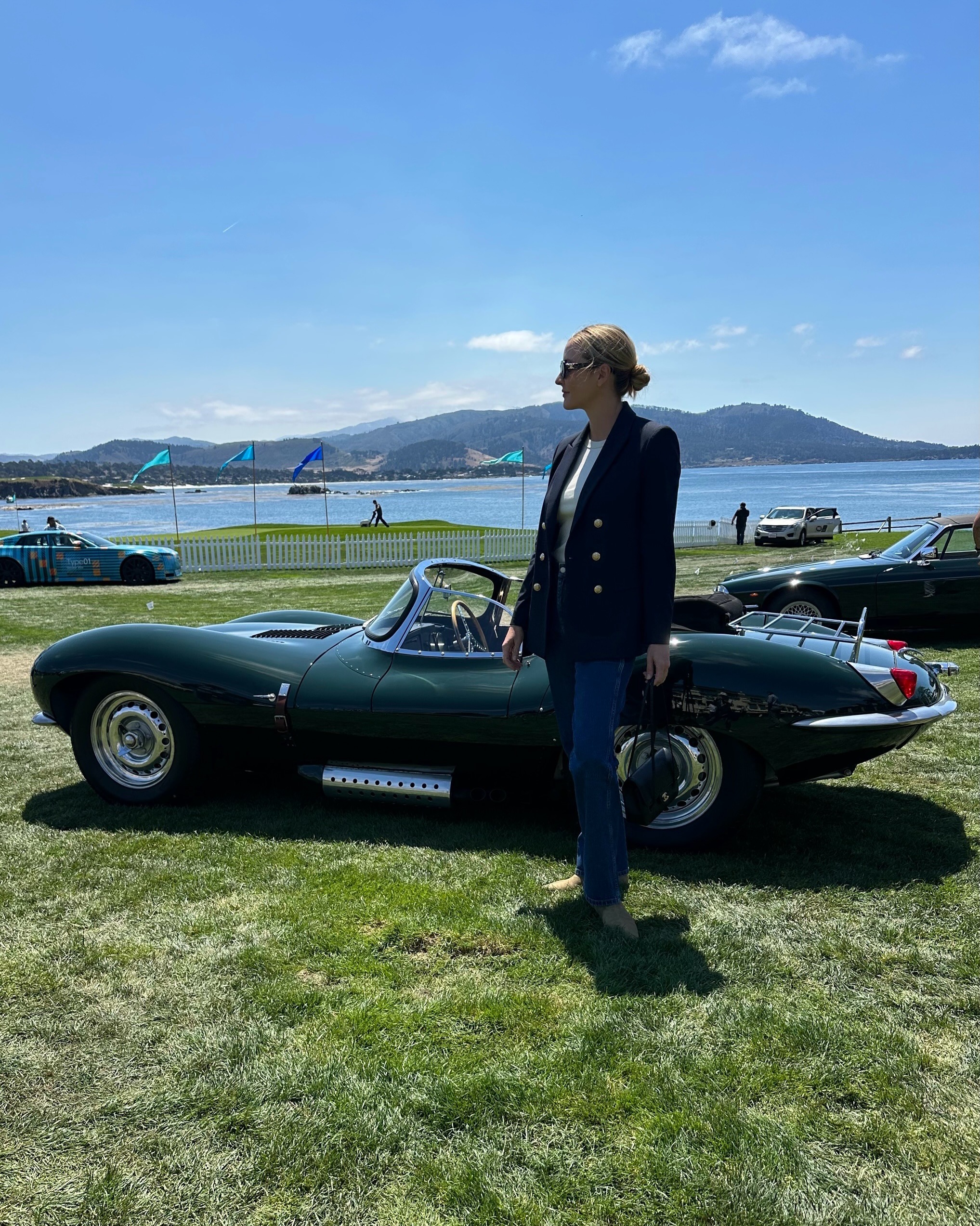 Woman attending Monterey Car Week.