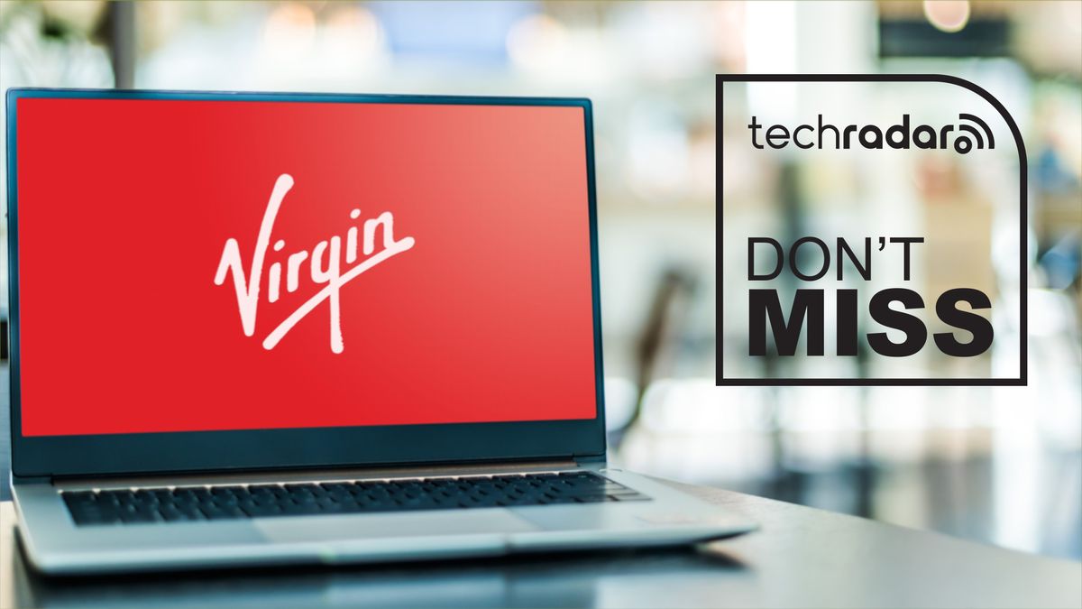 Virgin logo on laptop with Don&#039;t Miss text