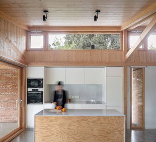 kitchen inside low-energy house, Casa GE, Spain, by Alventosa Morell Arquitectes