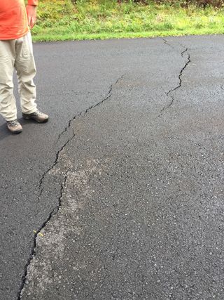 The surge of underground lava led to cracks in a couple of roads in and around the Leilani Estates, a residential area in Hawaii.