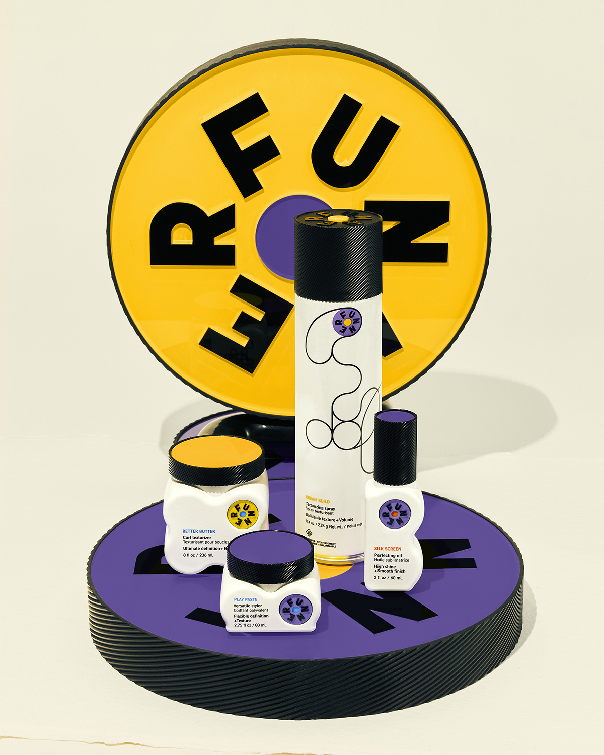 Funner Campaign images of haircare products