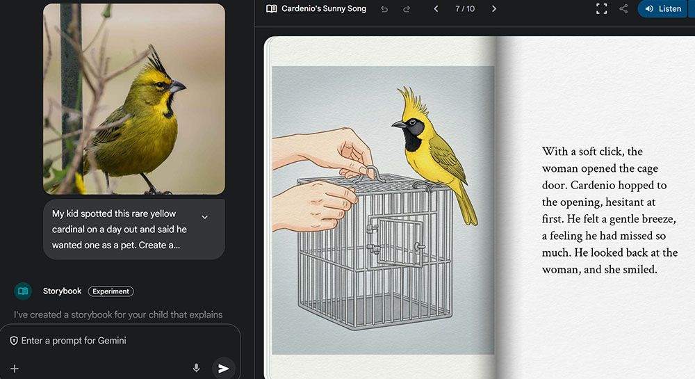 Google Gemini AI Storybook generator