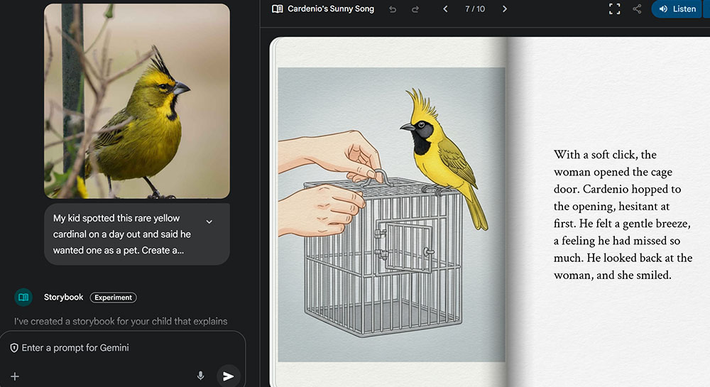 Google Gemini AI Storybook generator
