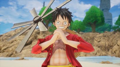 One Piece's Luffy looks raring to go in One Piece Odyssey screenshot.