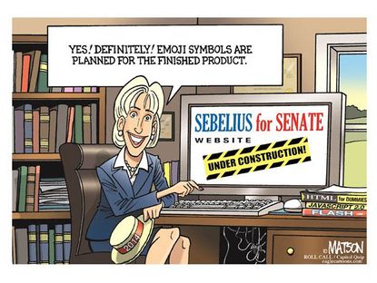 Political cartoon Kathleen Sebelius Senate