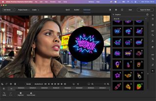 Screenshots of the desktop version of Adobe Premiere Elements 2024 running on MAcOS showing the process of editing a video