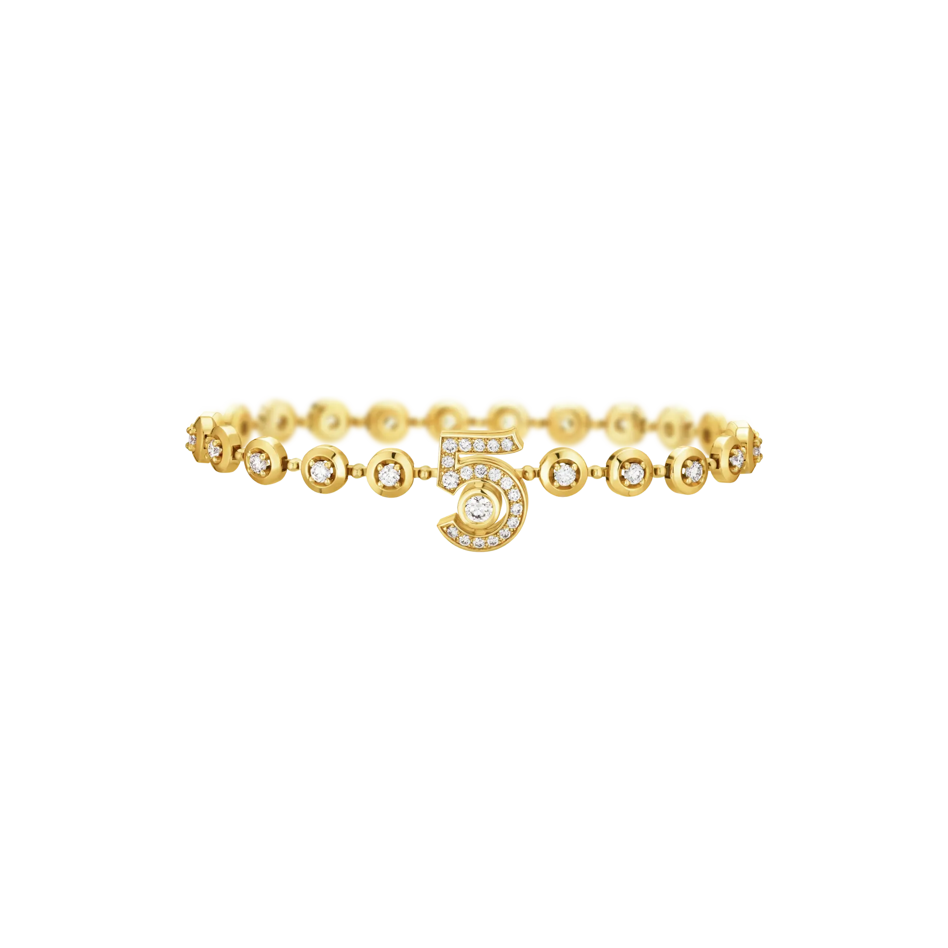 Chanel, Eternal N°5 Diamond Line Bracelet in 18K Yellow Gold