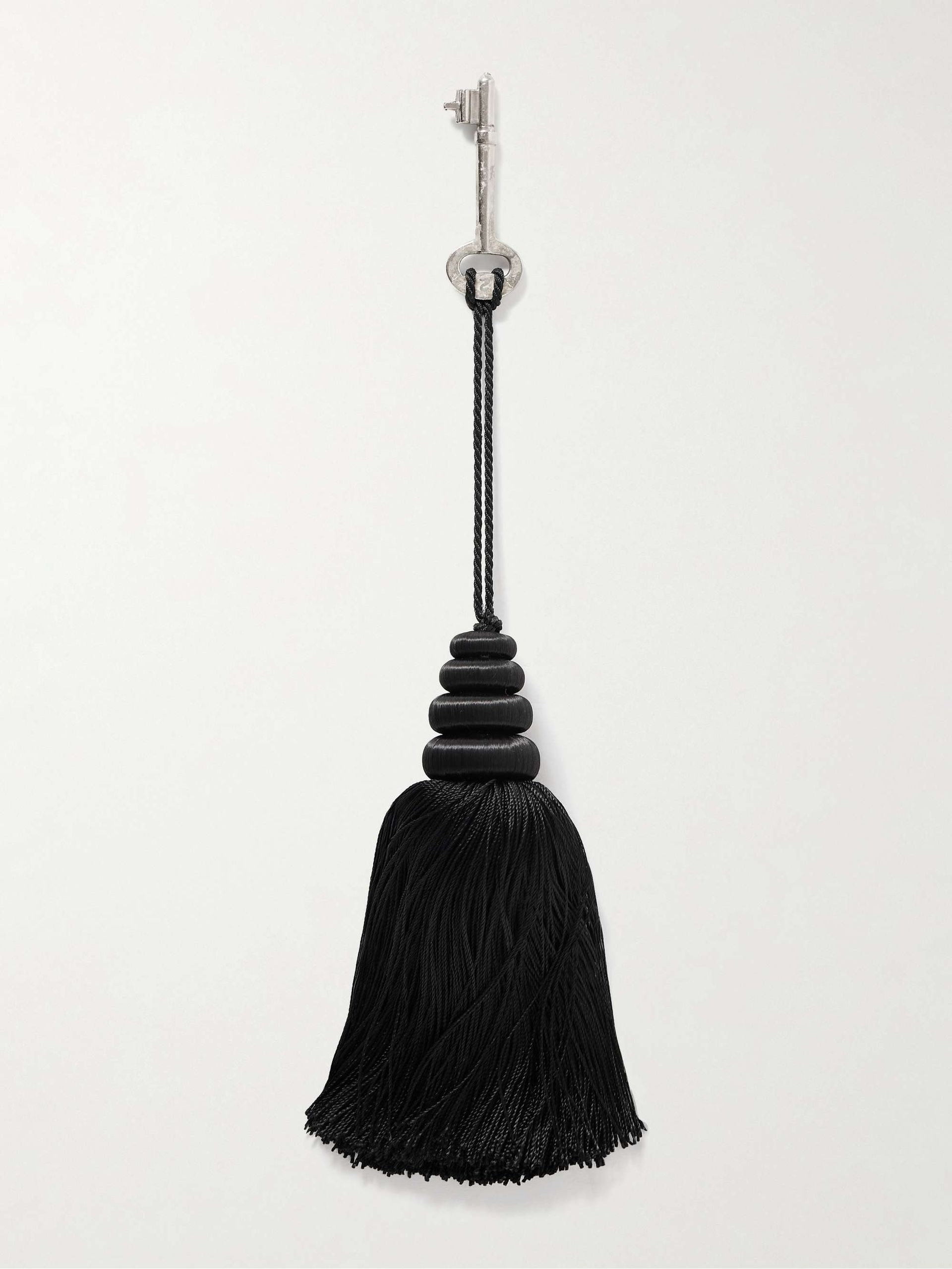 Tasseled Satin and Silver Bag Charm