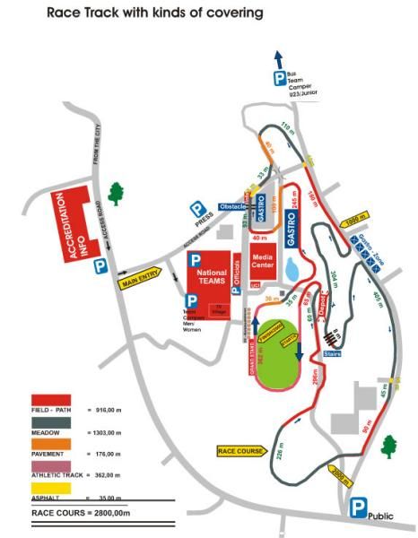 Map of 2011 UCI Cyclo-cross World Championships course in St. Wendel, Germany