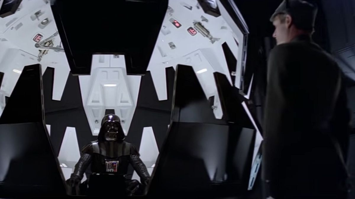 Darth Vader speaking with Imperial officer in The Empire Strikes Back