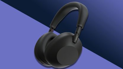 Sony WH-1000XM6 headphones on purple background