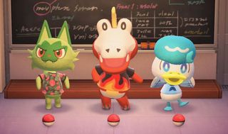 Pokemon Scarlet and Violet starters in Animal Crossing: New Horizons