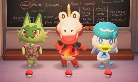 Pokemon Scarlet and Violet starters in Animal Crossing: New Horizons