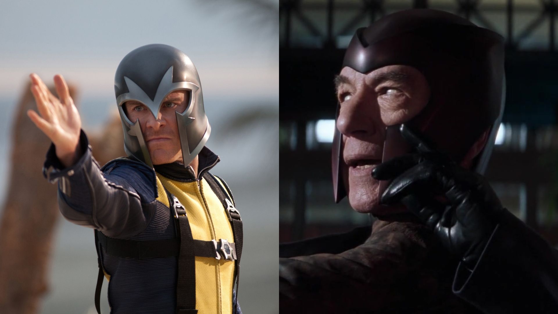 Michael Fassbender on the left and Ian McKellen on the right