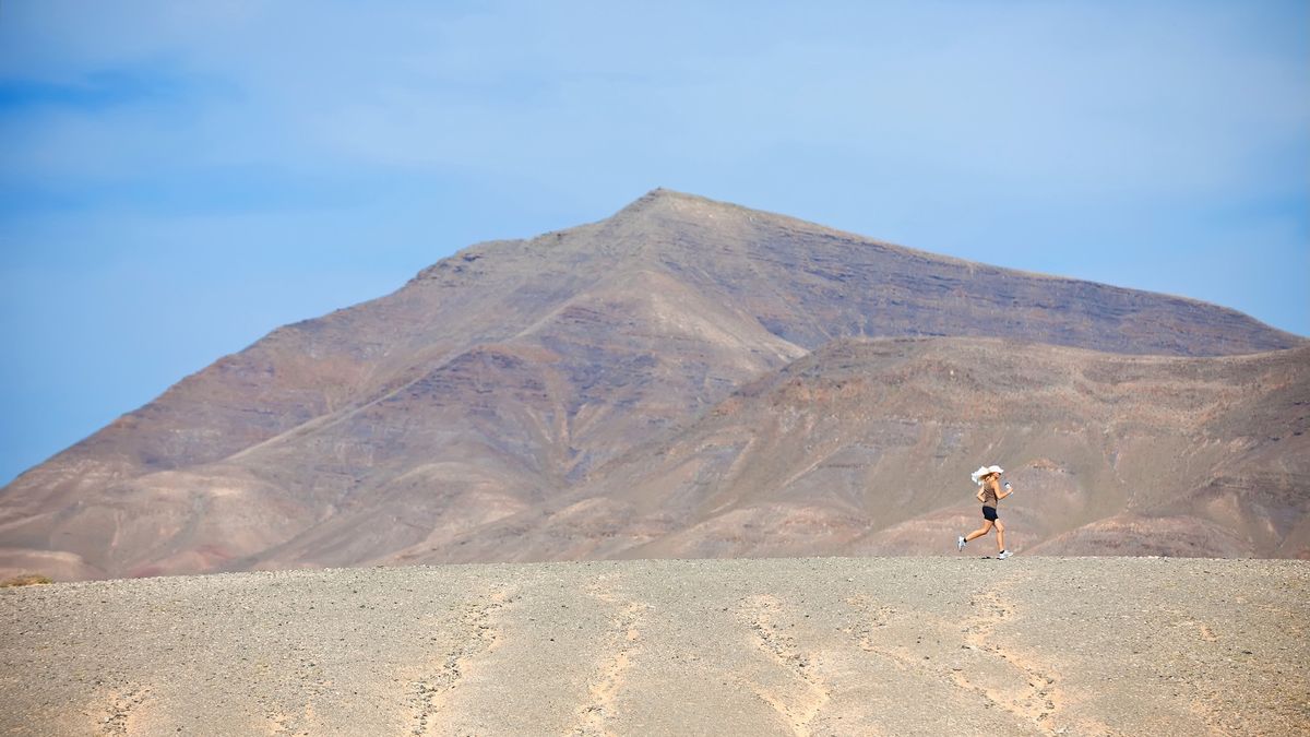 runner in a desert 