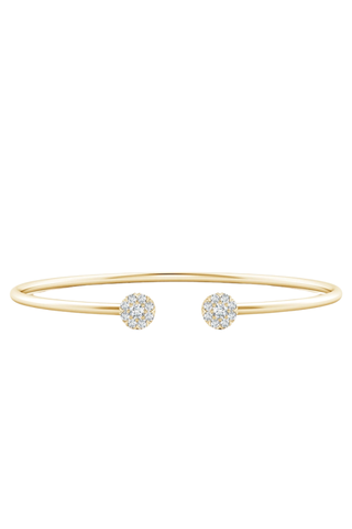 Lab-Grown-Diamond Halo Clustre Open Flex Bangle