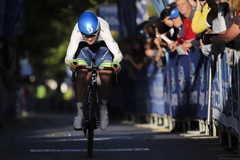 Simon Clarke (Orica-GreenEdge) about to finish in seventh