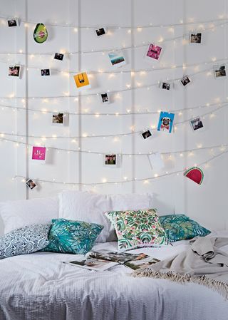 Bedroom with fairy light from Lights4fun