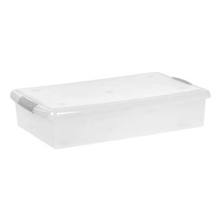 Underbed Plastic Storage Container with Lid and Buckles