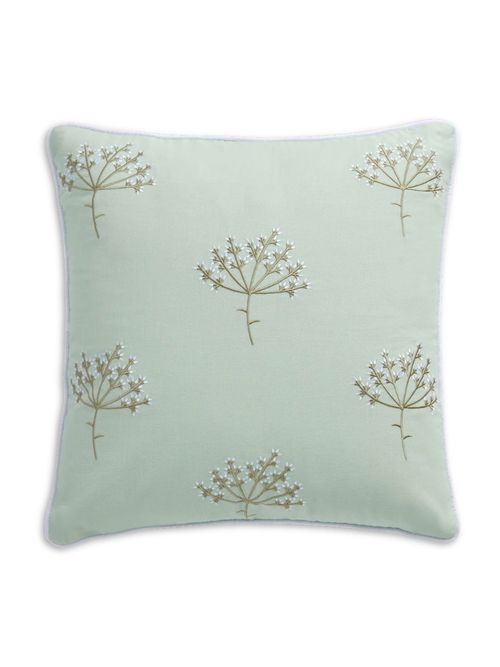 Meadow Sprig Linen Blend Embroidered Cushion