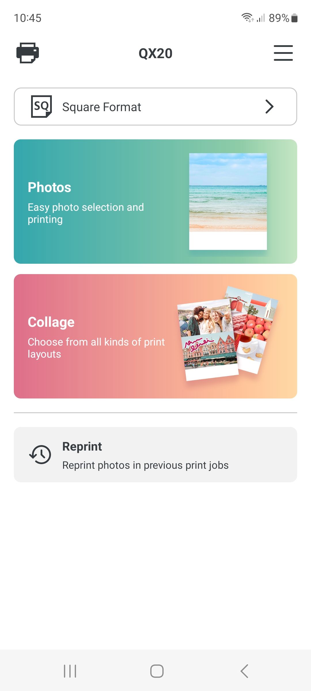 Canon Selphy QX20 app screenshots