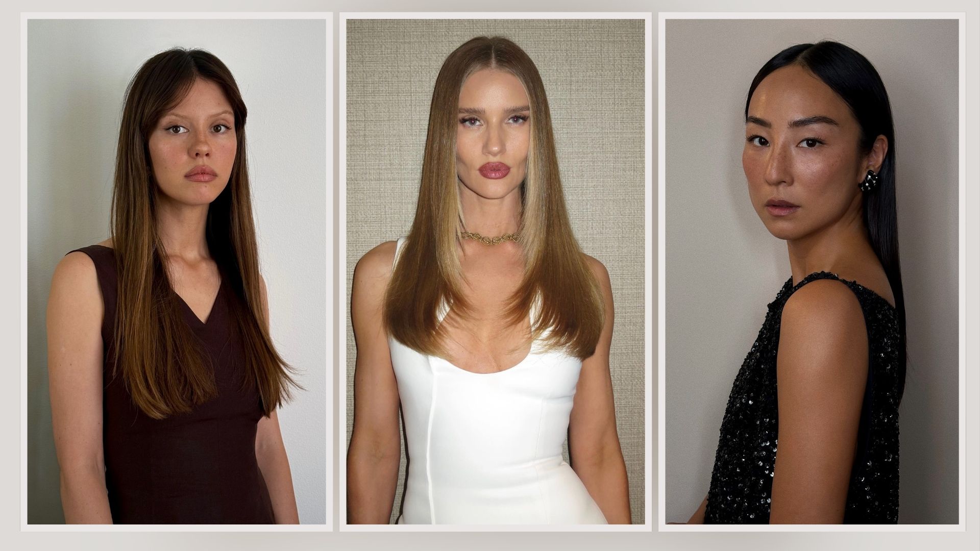 Best long hairstyles - Mia Goth, Rosie Huntington-Whiteley and Greta Lee with long hairstyles 