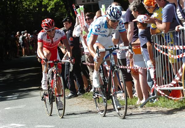 Sandy Casar (FDJ) and Julien El Fares (Cofidis) were members of the 14-man break which splintered on the final climb.