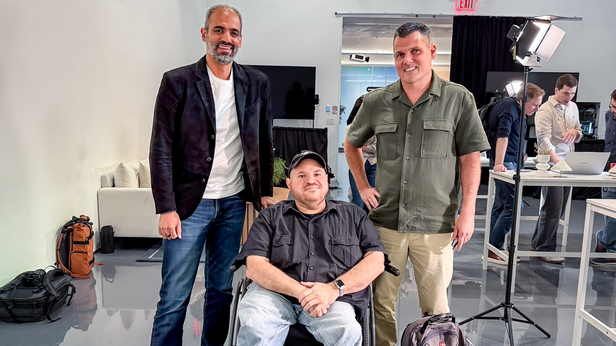 Sameer Samat, president of the Android Ecosystem at Google, alongside Tom's Guide senior writer Tony Polanco and global editor in chief Mark Spoonauer