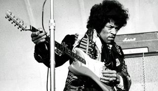 Jimi Hendrix performs live at Grona Lund in Stockholm, Sweden