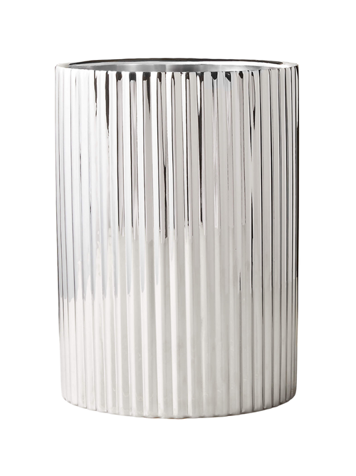 Danilo Pleated Stainless Steel Wastebasket