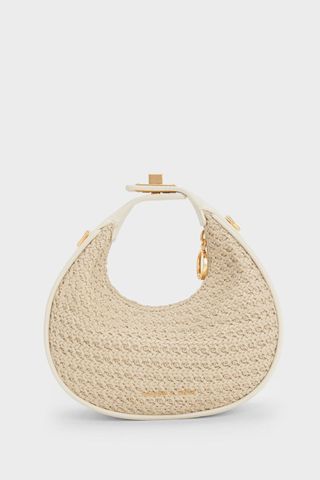 Best Crescent Shaped Bags: Charles & Keith Mini Woven Crescent Hobo Bag