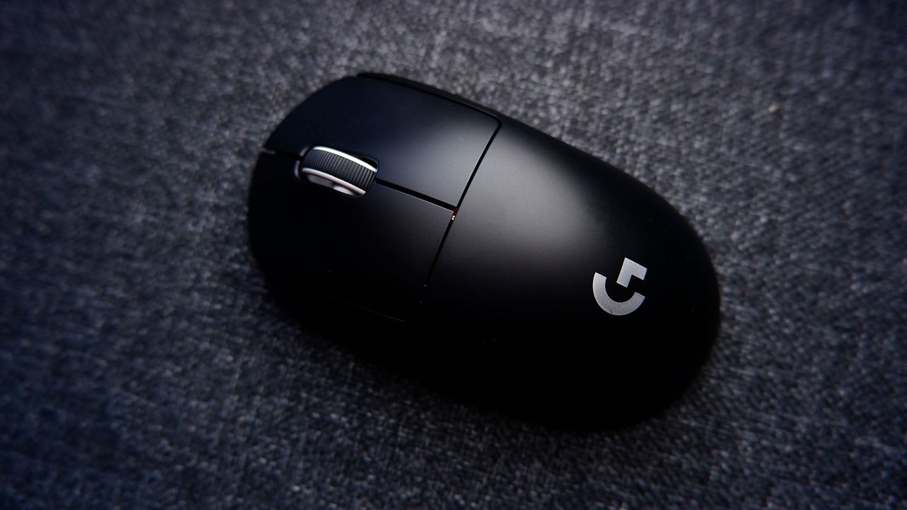 Logitech G Pro X Superlight gaming mouse pictured with dark background