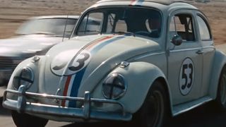 Herbie races to first place in the original 1969 movie The Love Bug