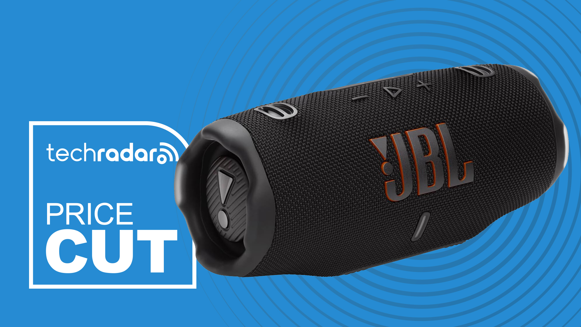JBL Charge 6 with a sign saying Price Cut