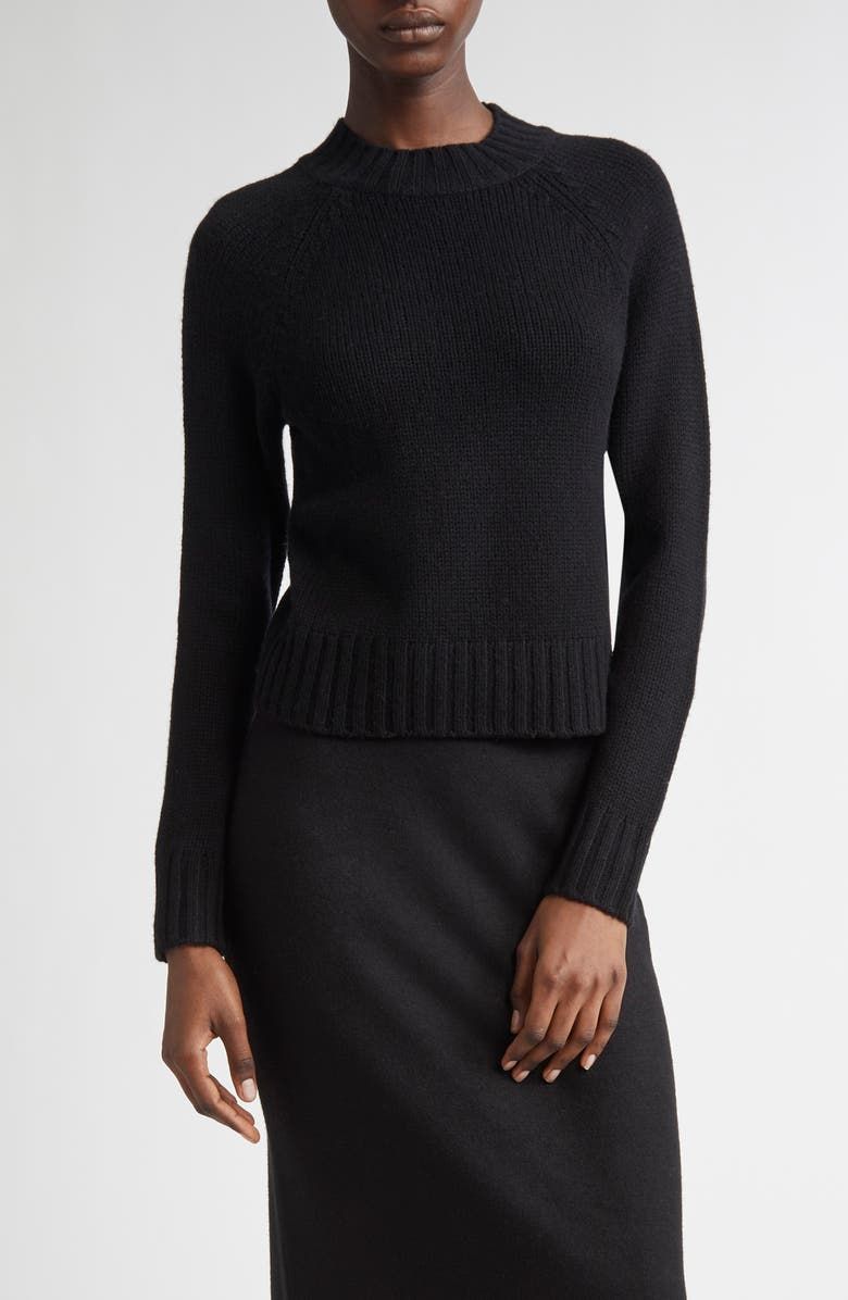 Raglan Sleeve Wool & Cashmere Crewneck Sweater