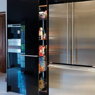 fridge freezer with pull outracks and fridge freezer