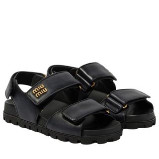 Miu Miu Logo leather sandals