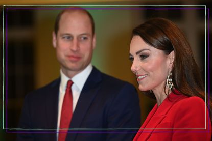 Kate Middleton red trouser suit