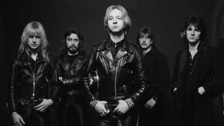 Judas Priest in 1980, studio portrait