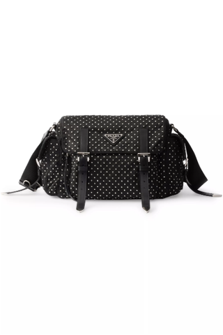 Prada Re-nylon Shoulder Bag With Studs