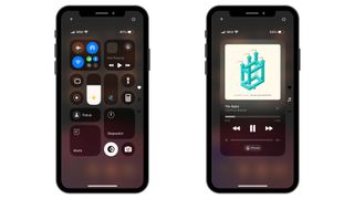 Screenshots of the redesigned Control Center in iOS 18