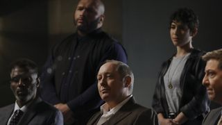 The Blacklist season 9: Ramon Aleman as Stunt Investor Bodyguard #1, James Spader as Raymond "Red" Reddington, Diany Rodriguez as Weecha Xiu