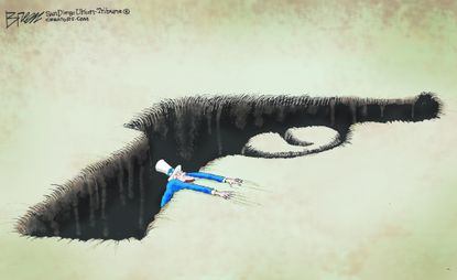 Political Cartoon U.S. America Gun Violence School Shootings
