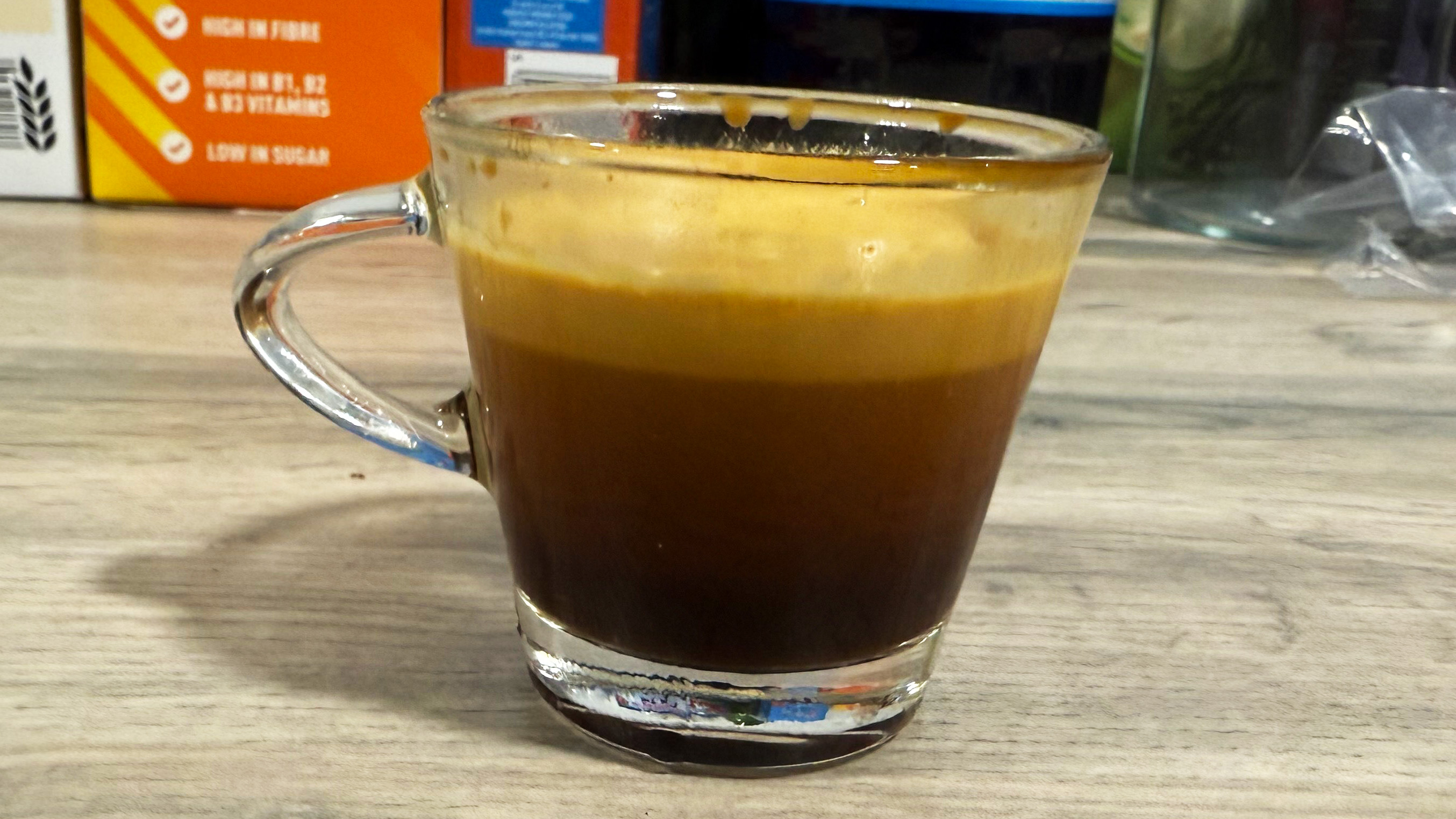 a photo of espresso shot made on the casabrews 3700 essential espresso machine